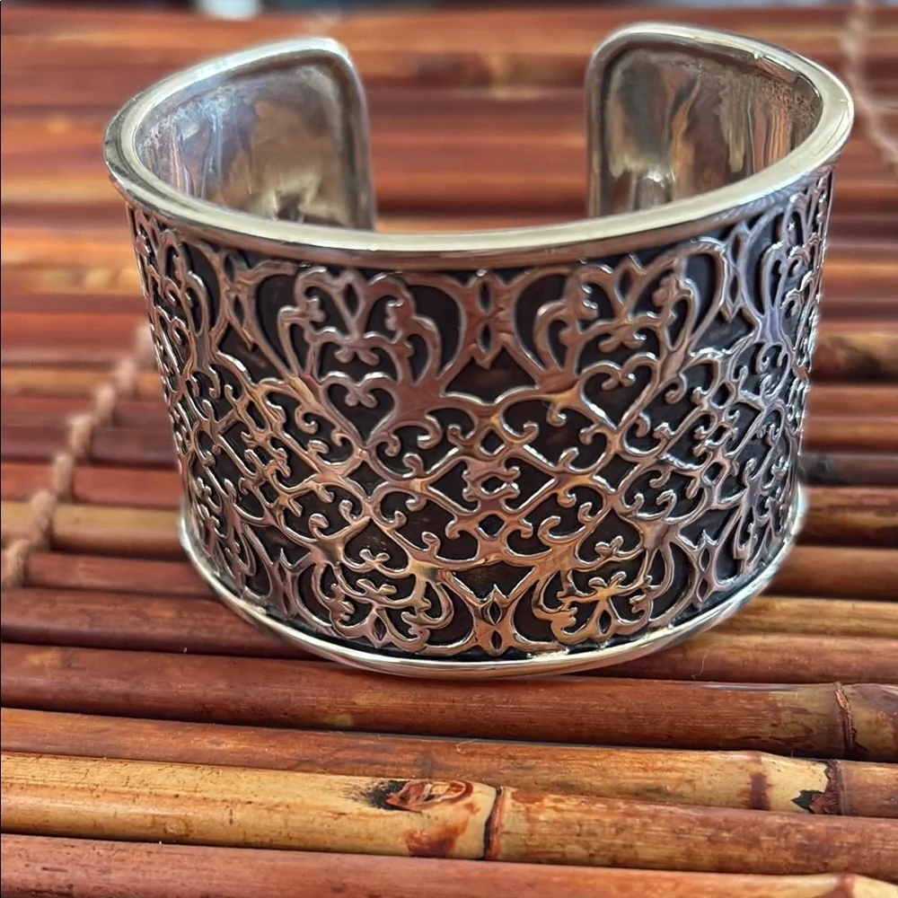 Silpada Sterling Silver Solid Filigree Cuff Bracelet .925 Vintage - Picture 4 of 8